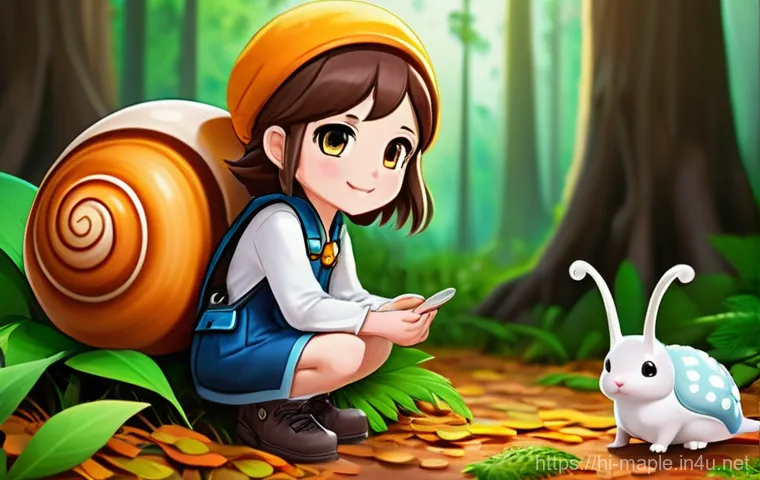 메이플스토리 펫 훈련 방법 - A fully clothed MapleStory adventurer, wearing practical and modest adventuring attire, gently kneel...